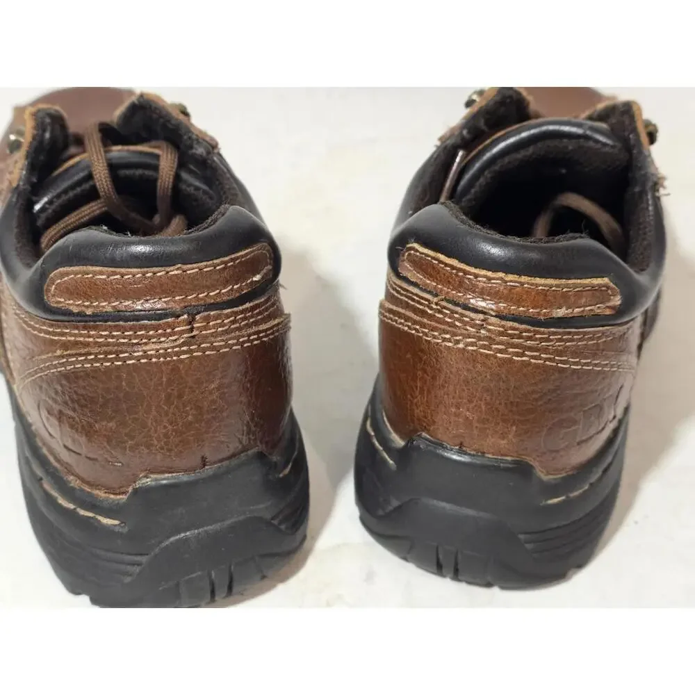 Vintage 90s Y2K Streetwear Mens 8 M Chunky Leather Platform Boots Shoes Brown
